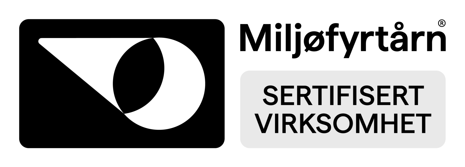 Miljofyrtarn sertifisert virksomhet horisontal sort RGB